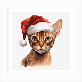 Santa Claus Cat 7 Art Print