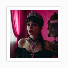 Gothic Girl In Tiara Art Print