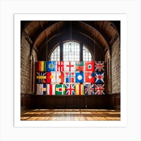 A Collection Of Intricately Designed Global Country Flags Aligned Neatly In A Grid With Each Flag (4) Art Print