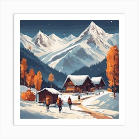 Winter Landscape Painting Art Print