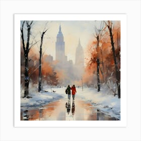 Winter In New York City Art Print