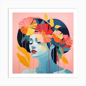 floral woman 3 Art Print