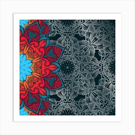 Abstract Decorative Background Ornament With Mosaic Elements Art Print