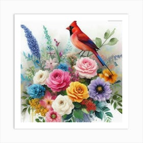 Cardinal Bird Art Print