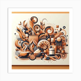 Abstract coffee 2 Art Print