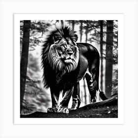 Lion In The Forest 1 Art Print