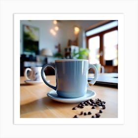 Coffee Cup On A Table 1 Art Print