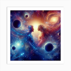 Two Lovers In Space 1 Art Print
