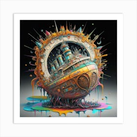 Ship with a splash of colour 1 Art Print