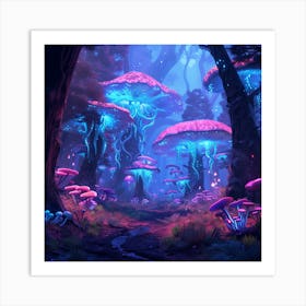 Mushroom Forest 3 Art Print