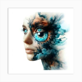 Woman With Blue Eyes 1 Art Print