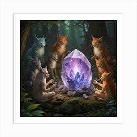 Crystal Foxes Art Print