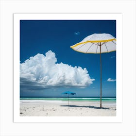 Umbrella On The Beach Art Print