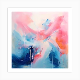 Pink Petals: Serene Stroke Symphony Art Print