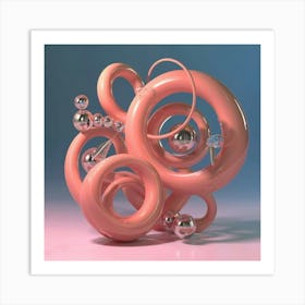 Pink Spheres Art Print