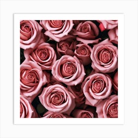 Pink Roses Background Art Print