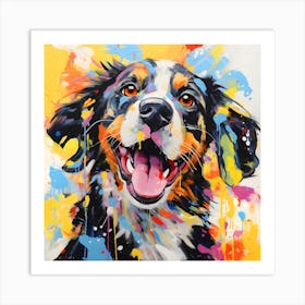 Abstract Colorful Happy Puppy Dog Art Print