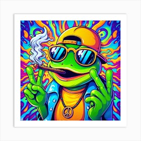 Psychedelic Frog Art Print