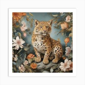 Leopard In The Garden Art Print