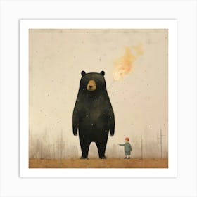 Bear And A Boy Art Print