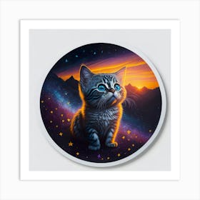 Cat Colored Sky (101) Art Print