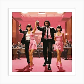 Pulp Fiction Dance Set Pink Art Print 3 Art Print