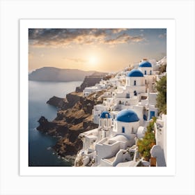 641524 Charming Santorini Island With Pristine Beaches An Xl 1024 V1 0 Art Print