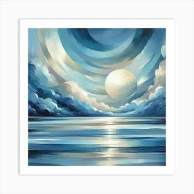 Shades Of Blue Evoking A Calm Ocean (4) Art Print