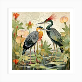 Bird In Nature Green Heron 3 Art Print