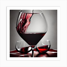 Red Wine Pouring Art Print