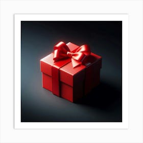 Red Gift Box Art Print