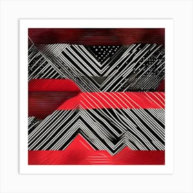 Abstract Red And Black Art Print