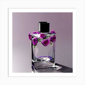 Perfume Bottle With Roses 1 Art Print