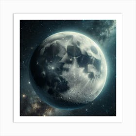 Moon In Space Art Print