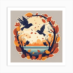 Autumn Birds 6 Art Print