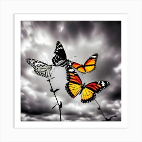 Butterflies In The Sky 3 Art Print