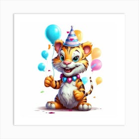 Birthday Tiger 2 Art Print