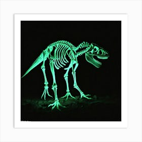 Glow In The Dark Dinosaur Skeleton 2 Art Print