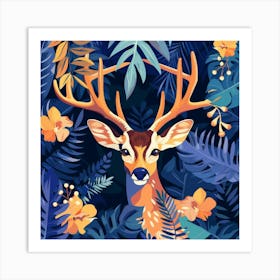 Deer In The Jungle Art Print