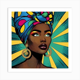 Nkiru African Woman In A Turban Art Print