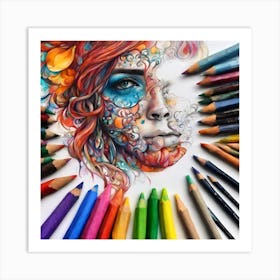 Colored Pencil Drawing Art Print