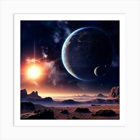 Planet Star Galaxy Nebula Comet Meteor Asteroid Blackhole Moon Orbit Gravity Constellat (1) Art Print