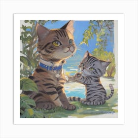 Two Tabby Cats Art Print