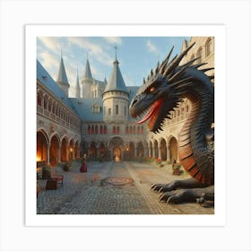 Dragon In The Courtyard 1 Art Print