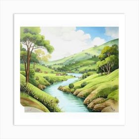 Landscape Painting 5 Art Print