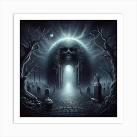 Spooky Cemetery Art Print