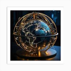 Globe With Wires Art Print