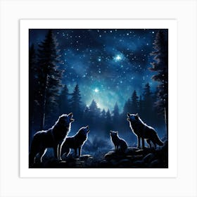 Howling Wolf art print Art Print