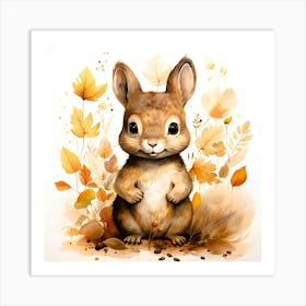 Autumn Squirrel Art Print