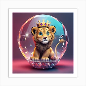 Lion In A Crystal Ball Art Print